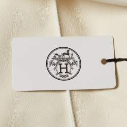 Pre Owned Hermès Off White Leather Shorts S