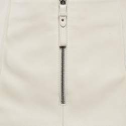 Pre Owned Hermès Off White Leather Shorts S