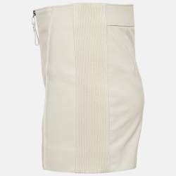 Pre Owned Hermès Off White Leather Shorts S