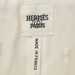 Pre Owned Hermès Off White Leather Shorts S