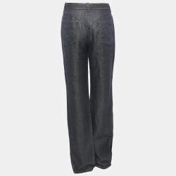 Hermes Blue Linen Wide Leg Pants M