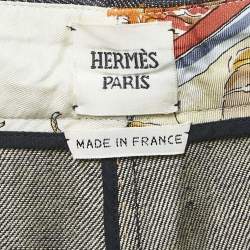 Hermes Blue Linen Wide Leg Pants M