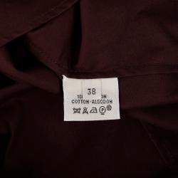 Hermes Burgundy Cotton Knit Sleeveless Dress Size 38