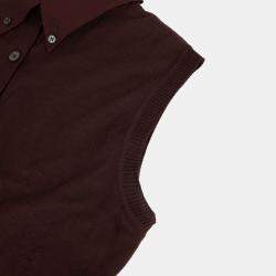 Hermes Burgundy Cotton Knit Sleeveless Dress Size 38