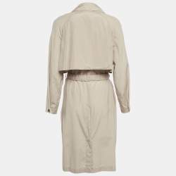 Hermès Beige Silk Belted Coat M