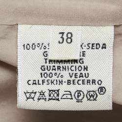 Hermès Beige Silk Belted Coat M