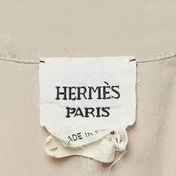 Hermès Beige Silk Belted Coat M