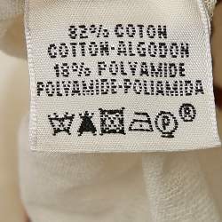Hermes White Cotton Knit Sheer Polo Top S