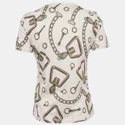 Hermes Cream Effet Kaleidoscope Print Jersey T-Shirt M