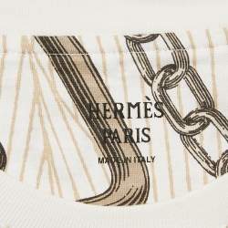 Hermes Cream Effet Kaleidoscope Print Jersey T-Shirt M