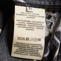 Hermes Black Cliquetis Aquarelle Print Cotton Wide Leg Trousers S