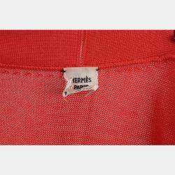 Hermes Orange Cotton Silk Buttoned Up Cardigan Dress FR Women 34