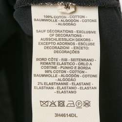 Pre Owned Hermes Black Jersey Embroidered Pocket T-Shirt S