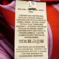 Hermes Purple/Orange Printed Silk Button Front Shirt S