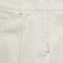 Hermes White Cotton Straight Leg Trousers S