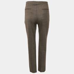 Hermes Brown Patterned Wool Trousers M