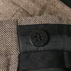 Hermes Brown Patterned Wool Trousers M