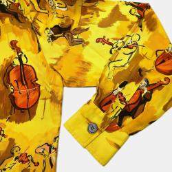 Hermes Yellow Silk Shirt Blouse Woman Size 40