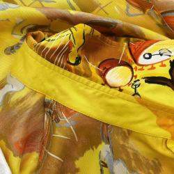 Hermes Yellow Silk Shirt Blouse Woman Size 40