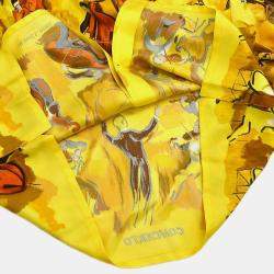 Hermes Yellow Silk Shirt Blouse Woman Size 40