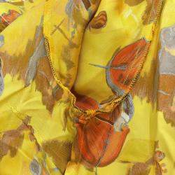 Hermes Yellow Silk Shirt Blouse Woman Size 40