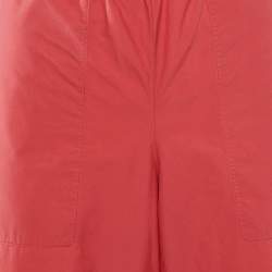 Hermès Coral Red Cotton Wide Leg Trousers