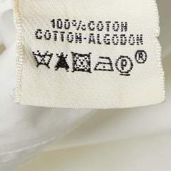 Hermes White Cotton Paneled Shirt Dress M