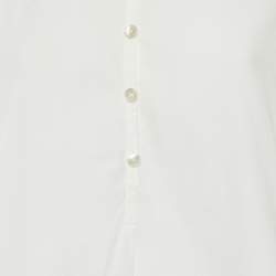 Hermes White Cotton Paneled Shirt Dress M
