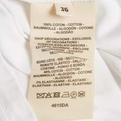 Pre Owned Hermes White Cotton Embroidered Pocket T-Shirt S