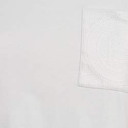 Pre Owned Hermes White Cotton Embroidered Pocket T-Shirt S