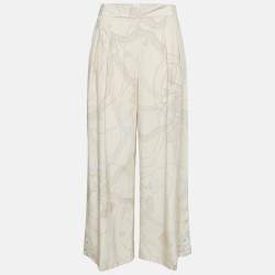 Hermes Pink Printed Silk Trousers S
