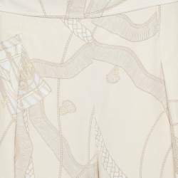 Hermes Pink Printed Silk Trousers S