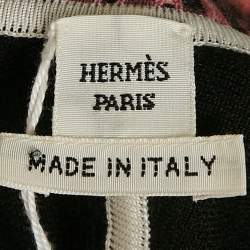 Hermes Black/Pink  Silk and Cashmere Lettres Equestr Sweater S