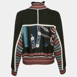 Hermes Black/Pink  Silk and Cashmere Lettres Equestr Sweater S