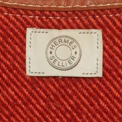  Hermès Brown Striped Wool and Leather Trim Rocabar Poncho One Size