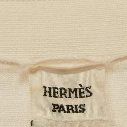 Hermes White Cotton Intarsia Silk Knit T-Shirt S
