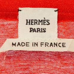 Pre Owned Hermes Bright Red Silk V-Neck Long Tunic Dress S