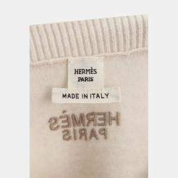 Hermes Sandstone Wool Les Tambours Top FR Women 36