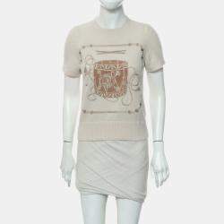 Hermes Sandstone Wool Les Tambours Top FR Women 36