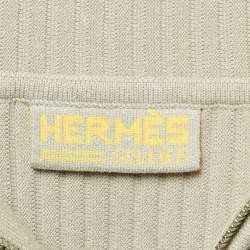 Hermes Grey Stretch Knit Yoga Pullover XS