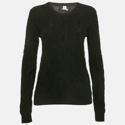 Hermes Black Horse Bit Jacquard Knit Cashmere Long Sleeve Sweater M