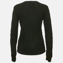 Hermes Black Horse Bit Jacquard Knit Cashmere Long Sleeve Sweater M