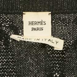 Hermes Black Horse Bit Jacquard Knit Cashmere Long Sleeve Sweater M