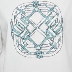 Hermès White Printed Cotton Mors a Jouets T-Shirt L