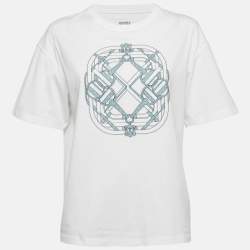 Hermès White Printed Cotton Mors a Jouets T-Shirt L