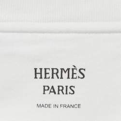 Hermès White Printed Cotton Mors a Jouets T-Shirt L