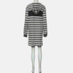 Pre Owned Hermes Stripes Printed Hoodie Dress M