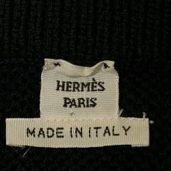 مملوكة مسبقًا Hermès Black Rib Knit Off-Shoulder Top M
