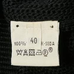 مملوكة مسبقًا Hermès Black Rib Knit Off-Shoulder Top M