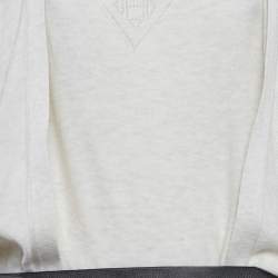 Hermes Beige Cashmere Knit Leather Trim Cardigan and Jumper Set L